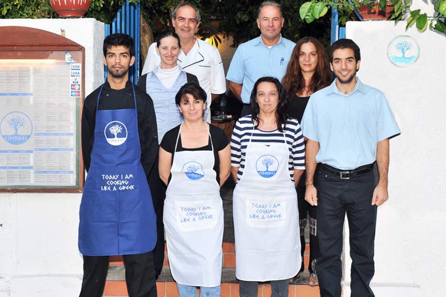 Team van griekse Taverne Esperides